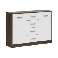 Cómoda Nepo Plus 119 cm con 2 puertas y 4 cajones roble noble/blanco