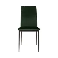 Silla tapizada Weyer de terciopelo verde oscuro
