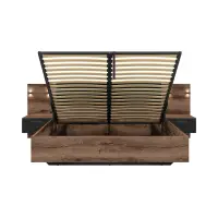 Conjunto Kassel cama 160 y mesitas de noche roble monastery/roble negro