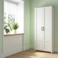 Armario de dos puertas Loksa 84 cm pino andersen blanco/roble grandson