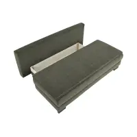 Sofá de tres plazas Lindon convertible con arcón chenilla verde