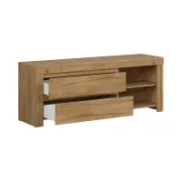 Mueble RTV Holten 156 cm con 2 cajones y estante roble waterford