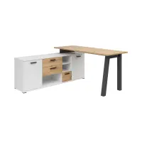 Письменный стол с комодом Homeland 156x150 см дуб артизан/белый/графит