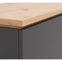 Cómoda Yamael 100 cm con 3 puertas y cajones grafito/roble artisan