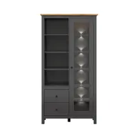 Witryna Hesen 106 cm z drzwiami i 2 szufladami grafit