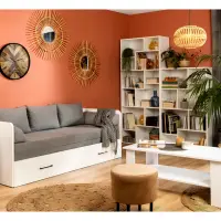 Ława Nepo Plus 115x56 z półką biała