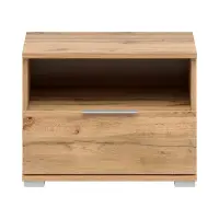 Mesita de noche Zele 50 cm con cajón roble wotan