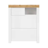 Zapatero Holten 92 cm blanco brillo/roble wotan