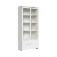 Vitrina Kaspian 90 cm con 2 puertas y 2 cajones blanca