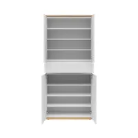 Estantería para pasillo Yamael 90 cm con 4 puertas y un cajón blanca