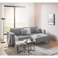 Угловой диван универсальный Ponty раскладной с ящиком серый
