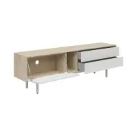 Mueble RTV Ema 180 cm con puertas y 2 cajones nogal jackson hickory/gris claro