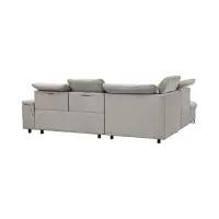 Sofá rinconera izquierdo Aragon extensible con reposacabezas y asiento ajustable beige