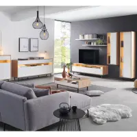 Estantería Gap 52 cm con puertas y 3 estantes roble artisan/blanco