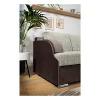 Sofá rinconera universal Merin con función de cama y 2 arcones marrón