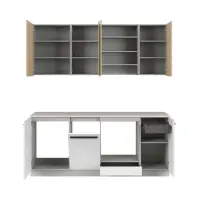 Kitchen set Milino Small 210 cm white/oak with worktop