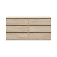 Cómoda Tetrix 150 cm con 6 cajones roble sonoma