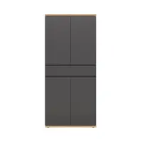 Mueble para pasillo Yamael 90 cm con 4 puertas y un cajón grafito
