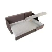 Sofá rinconera universal Merin con función de cama y 2 arcones marrón