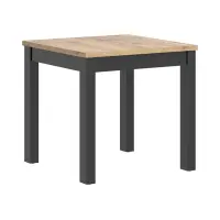 Mesa cuadrada Maren 80 cm roble wotan/negro