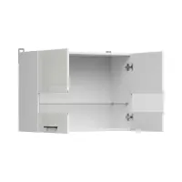 Armario de cocina superior Junona Line 80 cm de dos puertas con vitrina brillo tiza