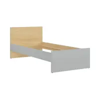 Cama Nandu 90x200 gris claro/roble polaco