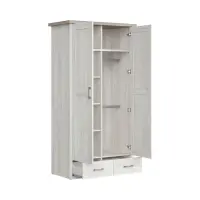 Armario de dos puertas Luca Baby con cajones alerce sibiu claro