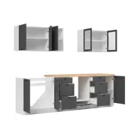 Conjunto de cocina Junona Line 260 cm grafito con encimera