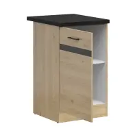 Mueble de cocina inferior Junona Line 50 cm izquierdo roble bernstein con encimera