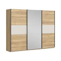 Armario de puertas correderas Glamour 270 cm cachemira/roble mauvella