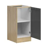 Mueble bajo de cocina Junona Line 40 cm derecho con puerta roble bernstein/grafito