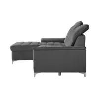 Sofá rinconera izquierdo Ariado plegable con arcón terciopelo gris