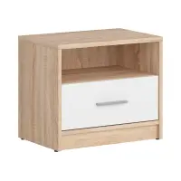Mesita de noche Nepo Plus 49 cm con cajón roble sonoma/blanco
