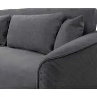 Sofá cama de tres plazas Akaro plegable con contenedor, terciopelo gris