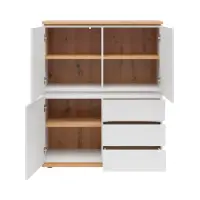 Cómoda Yamael 100 cm con 3 puertas y cajones blanca