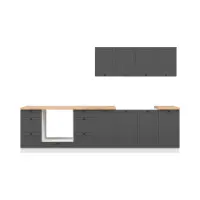 Conjunto de cocina Junona Line 300 cm grafito con encimera