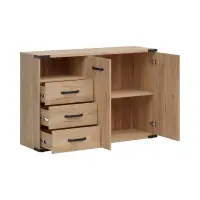 Cómoda Lara 130 cm con 2 puertas 3 cajones y estante fresno belarus