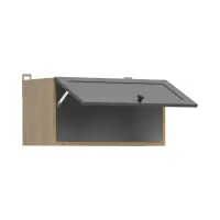Armario de cocina superior Junona Line 60 cm sobre campana roble bernstein/grafito