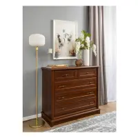 Cómoda Kent 101 cm con 5 cajones castaño