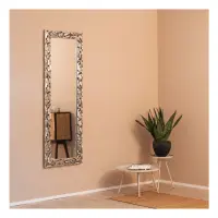 Espejo de pared con marco Monza 95x195 cm plateado