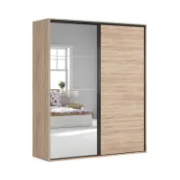 Armario de puertas correderas Flex 200 cm con espejo roble sonoma