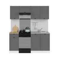 Conjunto de cocina Junona Line 170 cm grafito sin encimera