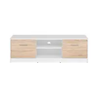 Mueble RTV Nepo Plus 138 cm con 2 puertas y estante blanco/roble sonoma