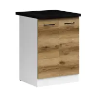 Mueble de cocina bajo Junona Line 60 cm de dos puertas roble delano claro con encimera