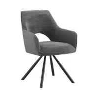 Silla tapizada Jason giratoria de pana gris