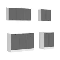 Conjunto de cocina Junona Line A 180 cm grafito sin encimera