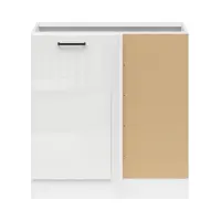 Armario bajo de cocina rinconero Junona Line derecho brillo tiza para rincón 100x60 cm