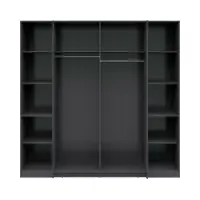 Armario de puertas correderas Fabio 215 cm grafito/roble artisan