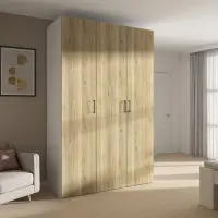 Armario modular Flex 200 cm con 4 puertas blanco/roble mauvella