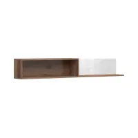 Estante de pared Forn 156 cm roble delano oscuro/blanco brillo